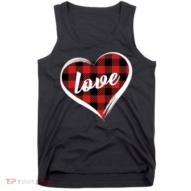 Valentines Day Love Plaid Heart Tank Top