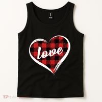 Valentines Day Love Plaid Heart Tank Top thumb 2