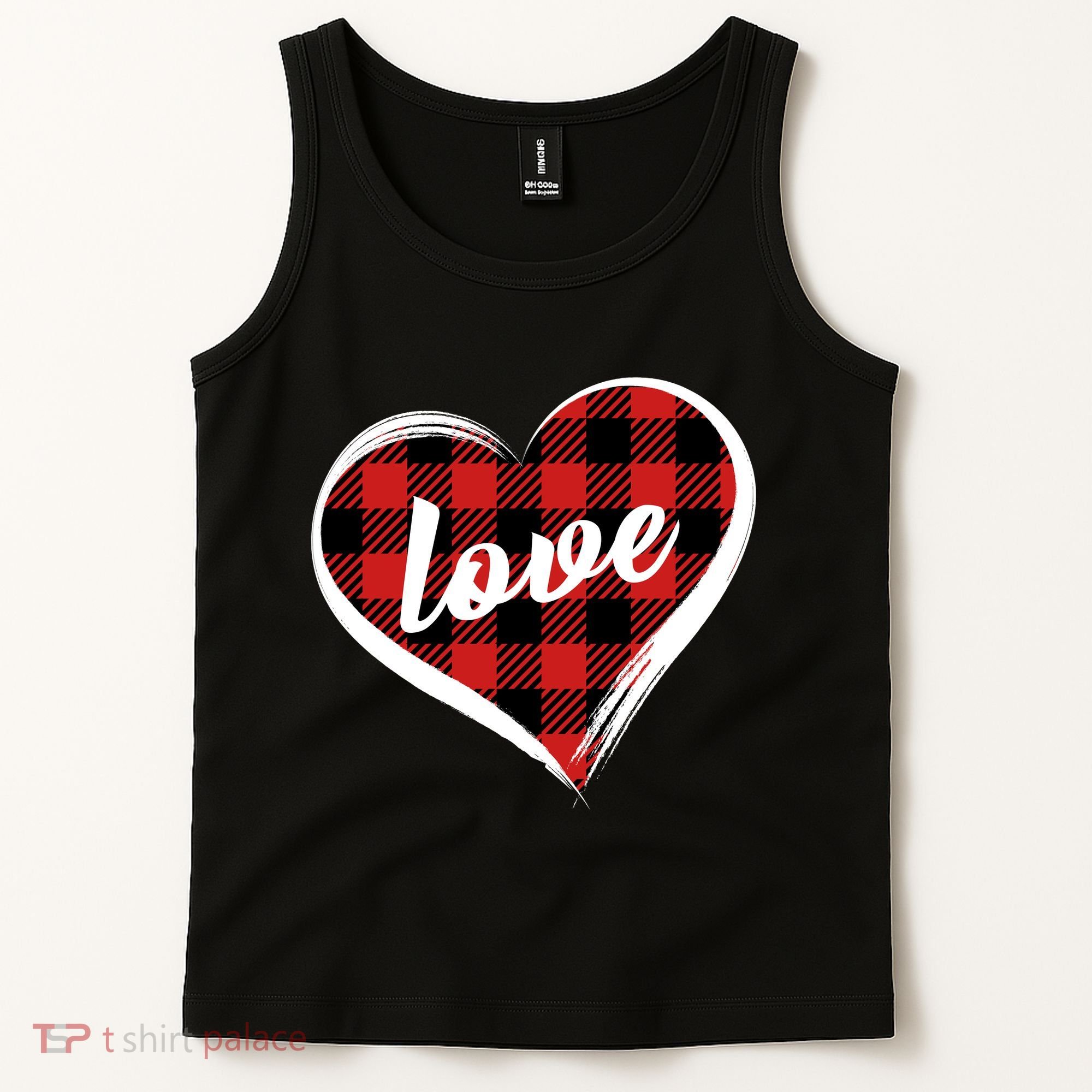 Valentines Day Love Plaid Heart Tank Top