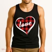 Valentines Day Love Plaid Heart Tank Top thumb 3