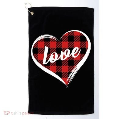 Valentines Day Love Plaid Heart Golf Towel