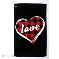 Valentines Day Love Plaid Heart Golf Towel thumb 0