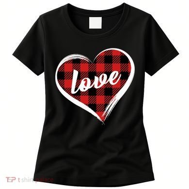 Valentines Day Love Plaid Heart Women's T-Shirt
