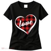 Valentines Day Love Plaid Heart Women's T-Shirt thumb 0