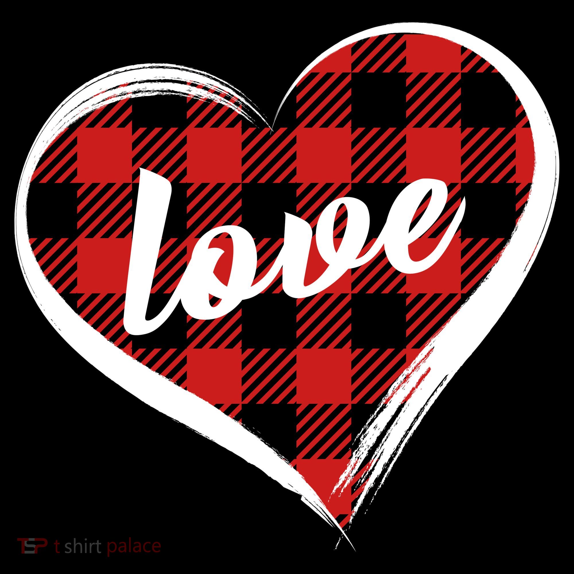 Valentines Day Love Plaid Heart Women's T-Shirt
