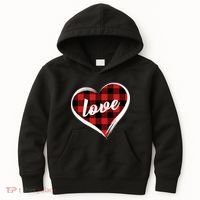 Valentines Day Love Plaid Heart Kids Hoodie thumb 0