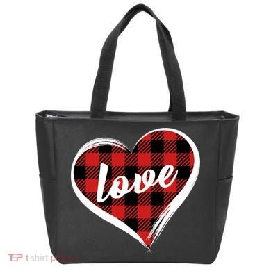 Valentines Day Love Plaid Heart Tote Bag