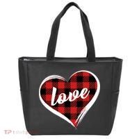 Valentines Day Love Plaid Heart Tote Bag thumb 0