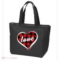 Valentines Day Love Plaid Heart Tote Bag thumb 3