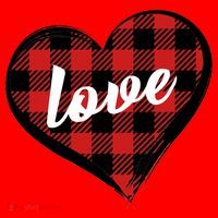 Valentines Day Love Plaid Heart Santa Hat thumb 1