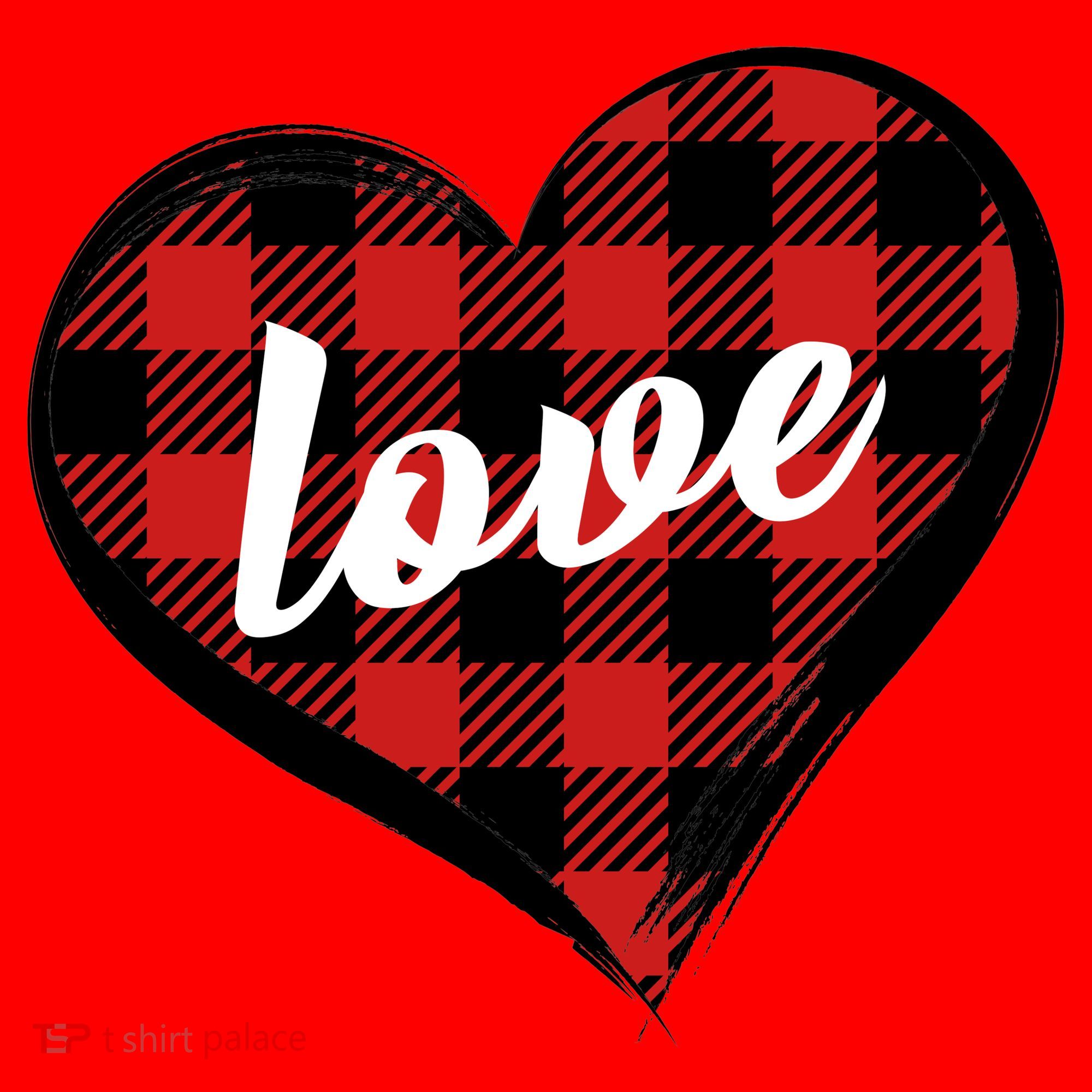 Valentines Day Love Plaid Heart Santa Hat
