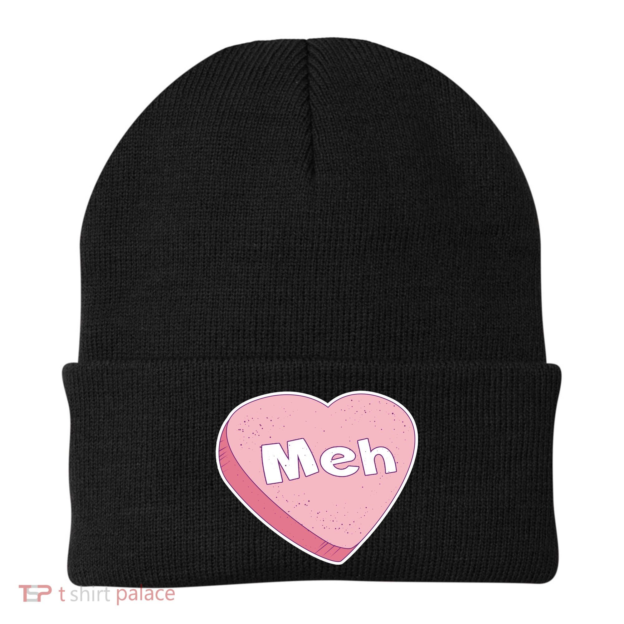 Valentine's Day Meh Conversation Heart Candy Beanie