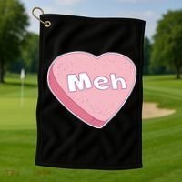 Valentine's Day Meh Conversation Heart Candy Golf Towel thumb 1