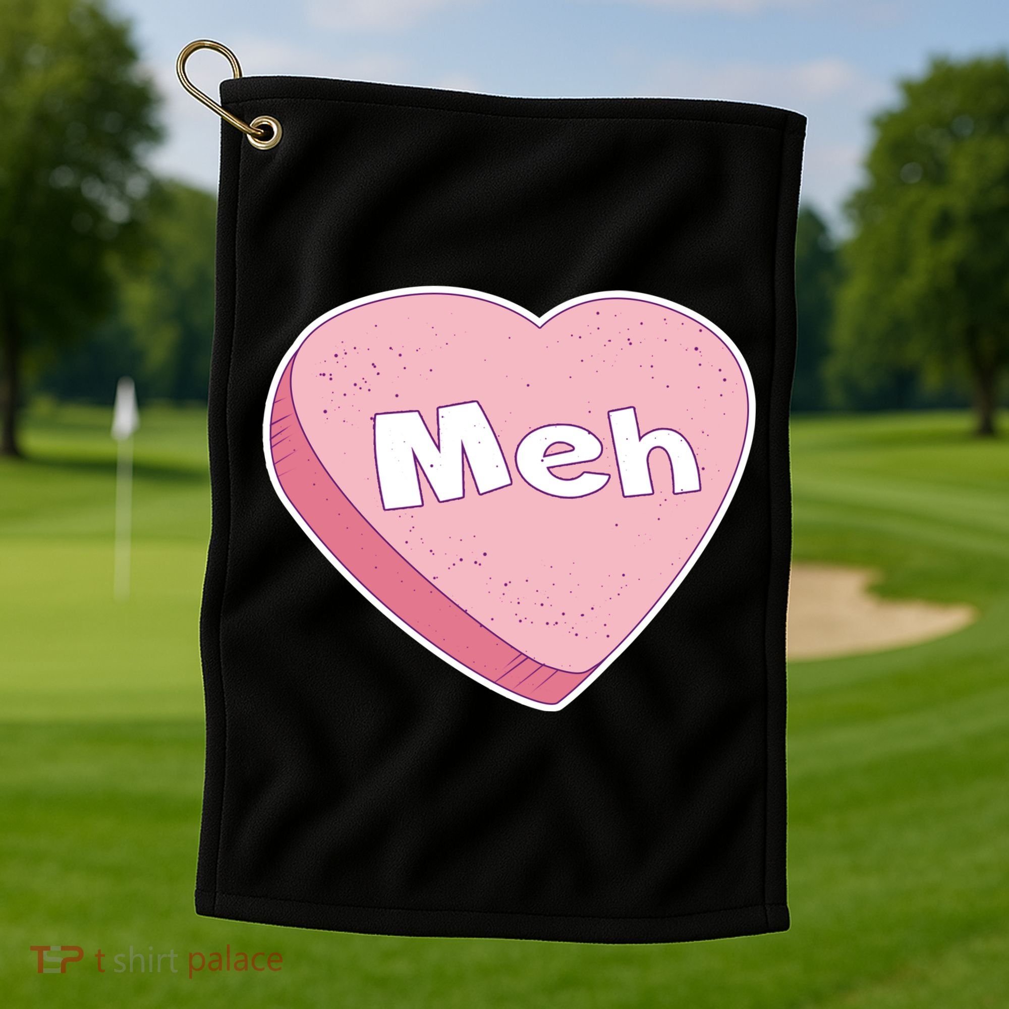 Valentine's Day Meh Conversation Heart Candy Golf Towel