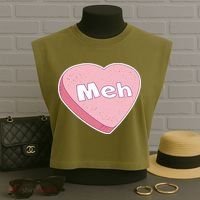 Valentine's Day Meh Conversation Heart Candy Garment-Dyed Women's Muscle Tee thumb 3
