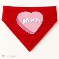 Valentine's Day Meh Conversation Heart Candy USA-Made Doggie Bandana thumb 0