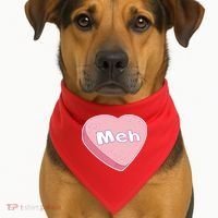 Valentine's Day Meh Conversation Heart Candy USA-Made Doggie Bandana thumb 1