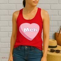 Valentine's Day Meh Conversation Heart Candy Women's Tank Top thumb 2