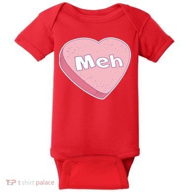 Valentine's Day Meh Conversation Heart Candy Baby Bodysuit