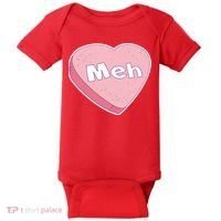 Valentine's Day Meh Conversation Heart Candy Baby Bodysuit thumb 0