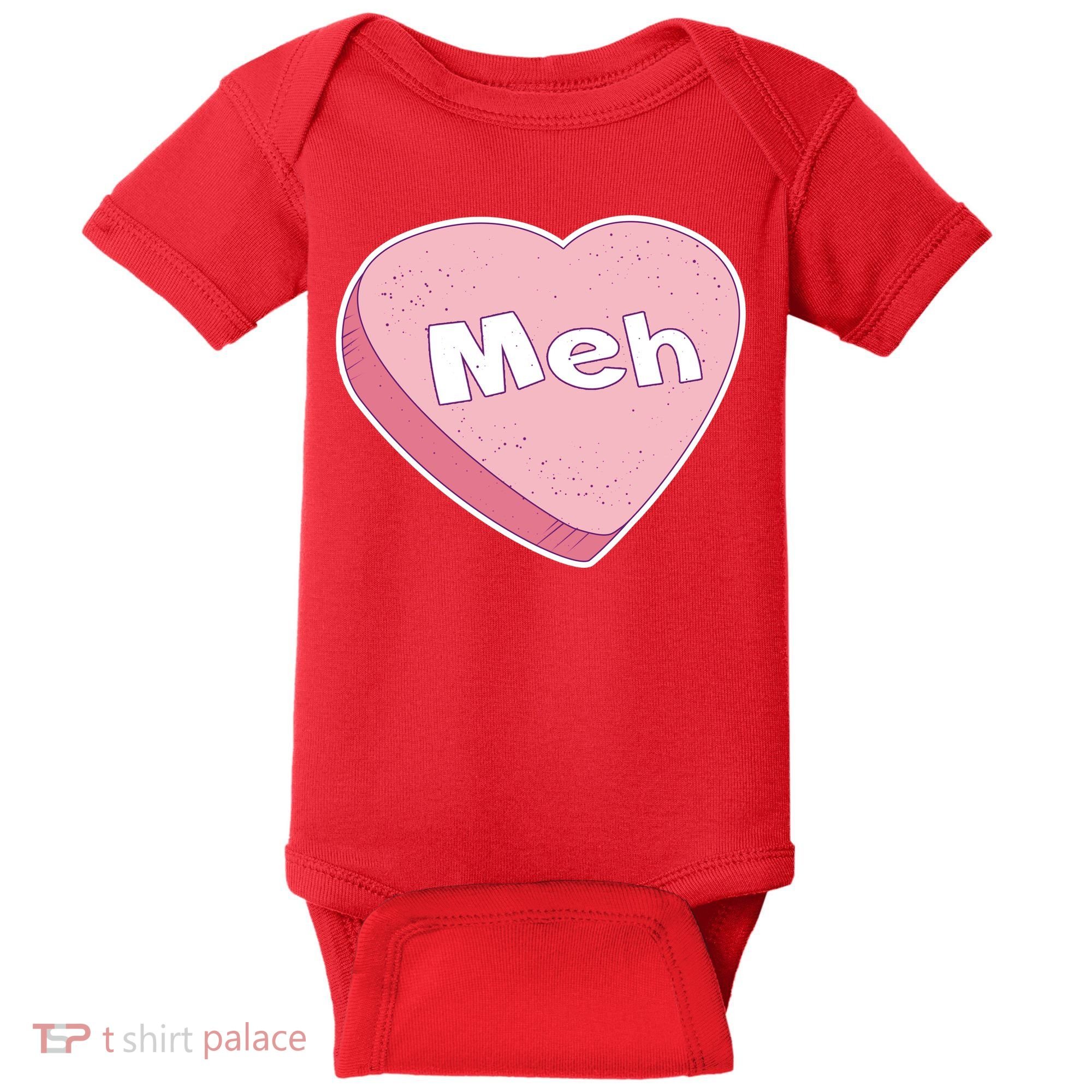 Valentine's Day Meh Conversation Heart Candy Baby Bodysuit