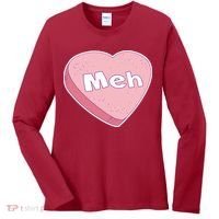 Valentine's Day Meh Conversation Heart Candy Women's Long Sleeve Shirt thumb 0