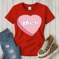 Valentine's Day Meh Conversation Heart Candy Women's T-Shirt thumb 3