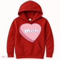 Valentine's Day Meh Conversation Heart Candy Kids Hoodie thumb 0