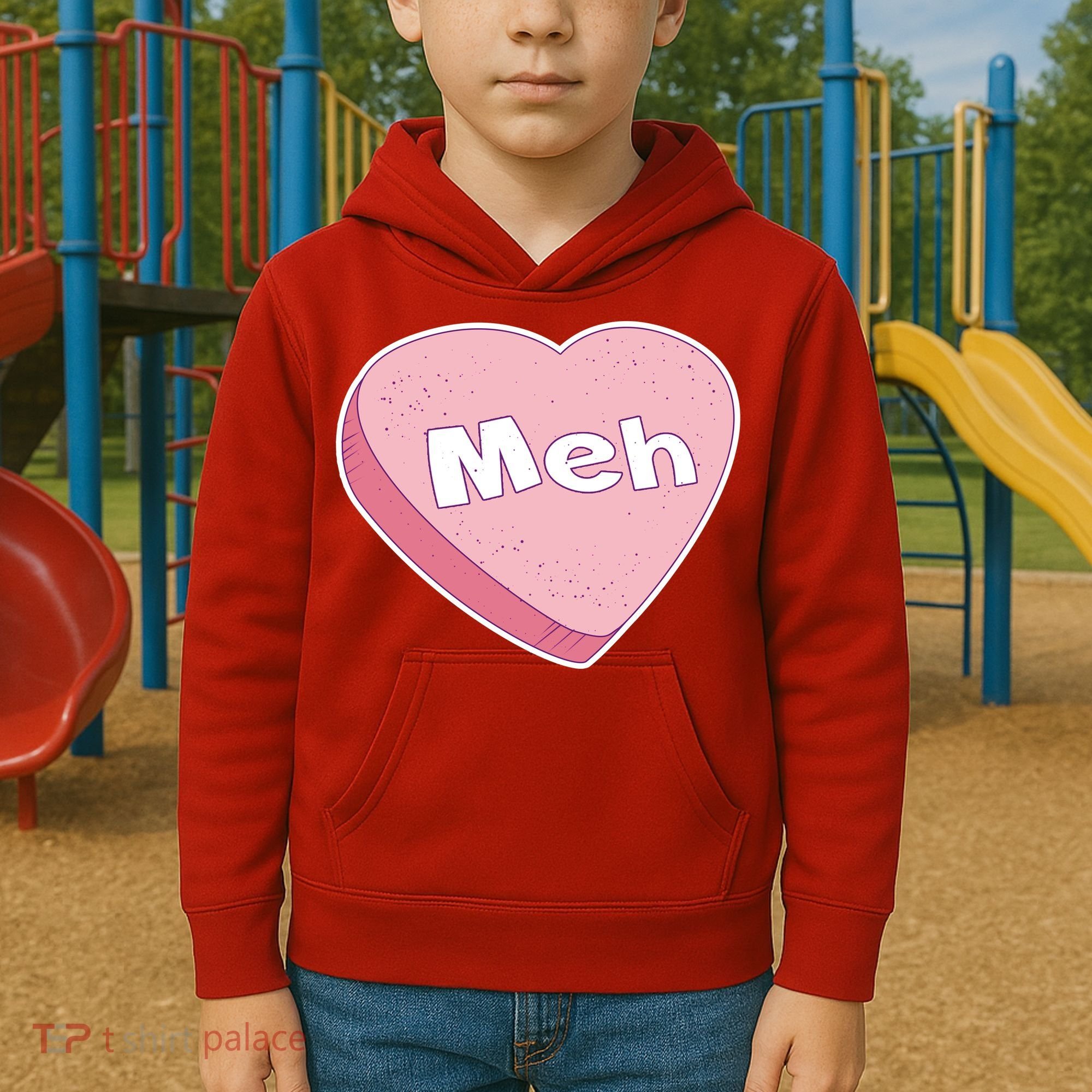 Valentine's Day Meh Conversation Heart Candy Kids Hoodie