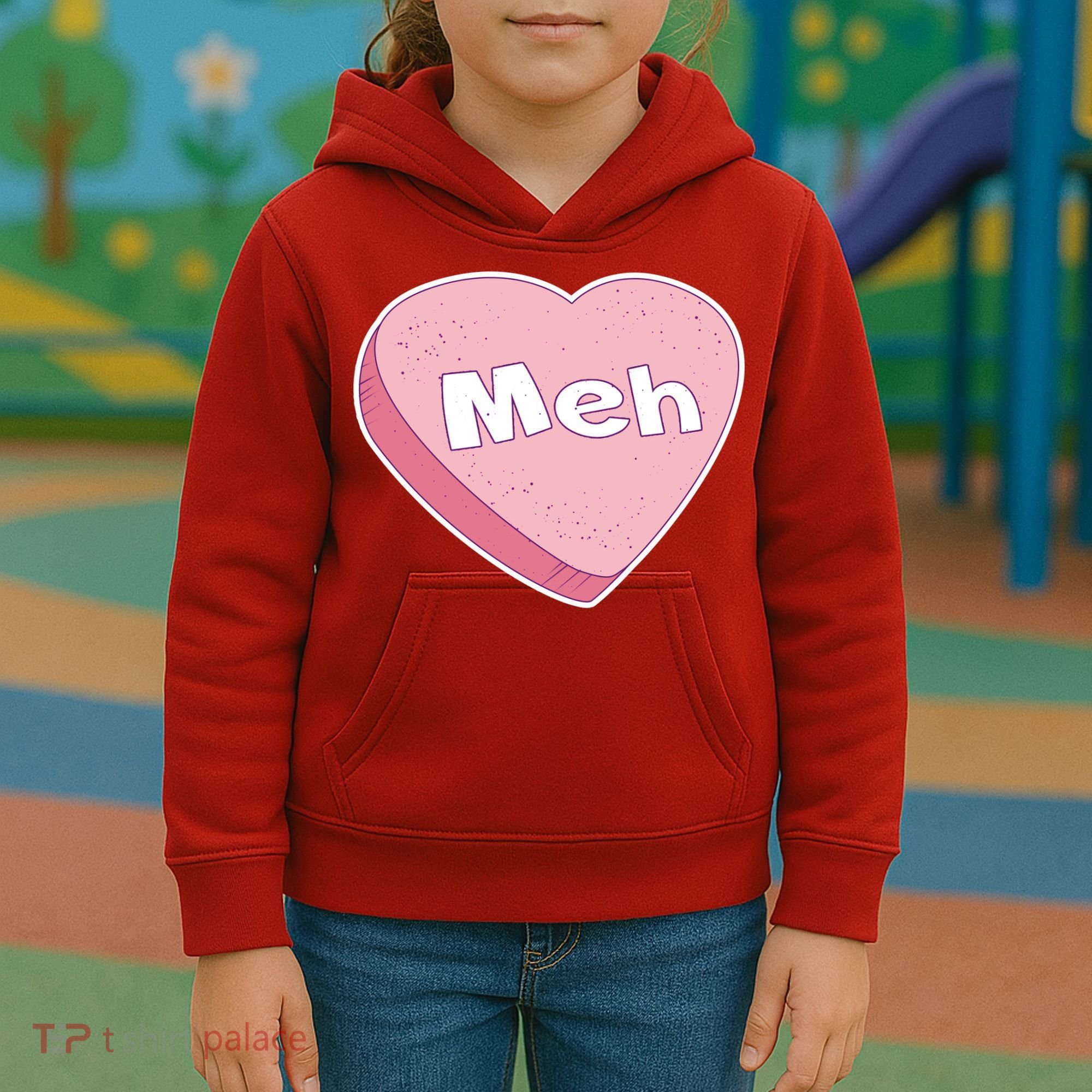 Valentine's Day Meh Conversation Heart Candy Kids Hoodie