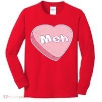 Valentine's Day Meh Conversation Heart Candy Kids Long Sleeve Shirt thumb 0