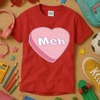 Valentine's Day Meh Conversation Heart Candy Kids T-Shirt thumb 3