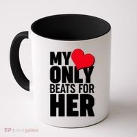 Valentine's Day My Heart Only Beats for Her Matching Couples Coffee Mug thumb 0