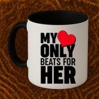 Valentine's Day My Heart Only Beats for Her Matching Couples Coffee Mug thumb 2