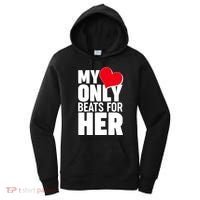 Valentine's Day My Heart Only Beats for Her Matching Couples Women's Hoodie thumb 0