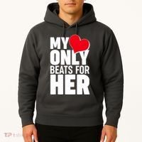 Valentine's Day My Heart Only Beats for Her Matching Couples Hoodie thumb 2
