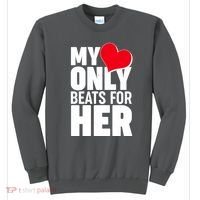 Valentine's Day My Heart Only Beats for Her Matching Couples Sweatshirt thumb 0