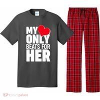 Valentine's Day My Heart Only Beats for Her Matching Couples Pajama Set thumb 0