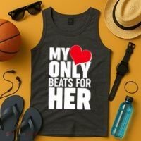 Valentine's Day My Heart Only Beats for Her Matching Couples Tank Top thumb 4
