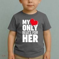Valentine's Day My Heart Only Beats for Her Matching Couples Toddler T-Shirt thumb 2