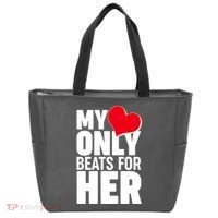 Valentine's Day My Heart Only Beats for Her Matching Couples Tote Bag thumb 0