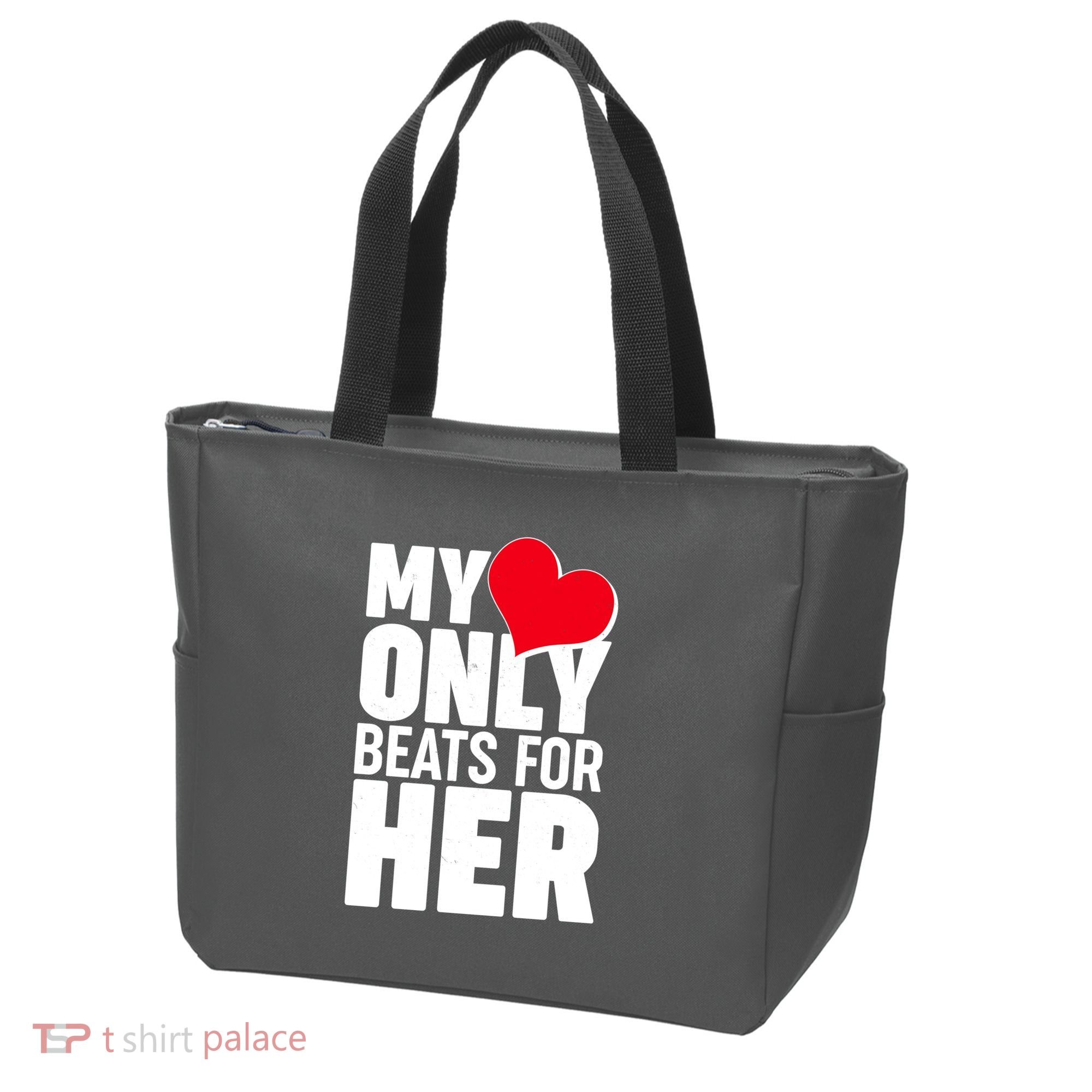 Valentine's Day My Heart Only Beats for Her Matching Couples Tote Bag