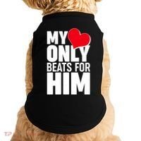 Valentine's Day My Heart Only Beats for Him Matching Couples Doggie Tank thumb 0