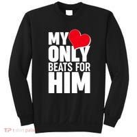 Valentine's Day My Heart Only Beats for Him Matching Couples Sweatshirt thumb 0