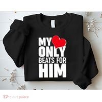 Valentine's Day My Heart Only Beats for Him Matching Couples Sweatshirt thumb 2