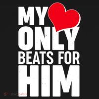 Valentine's Day My Heart Only Beats for Him Matching Couples Ornament thumb 1