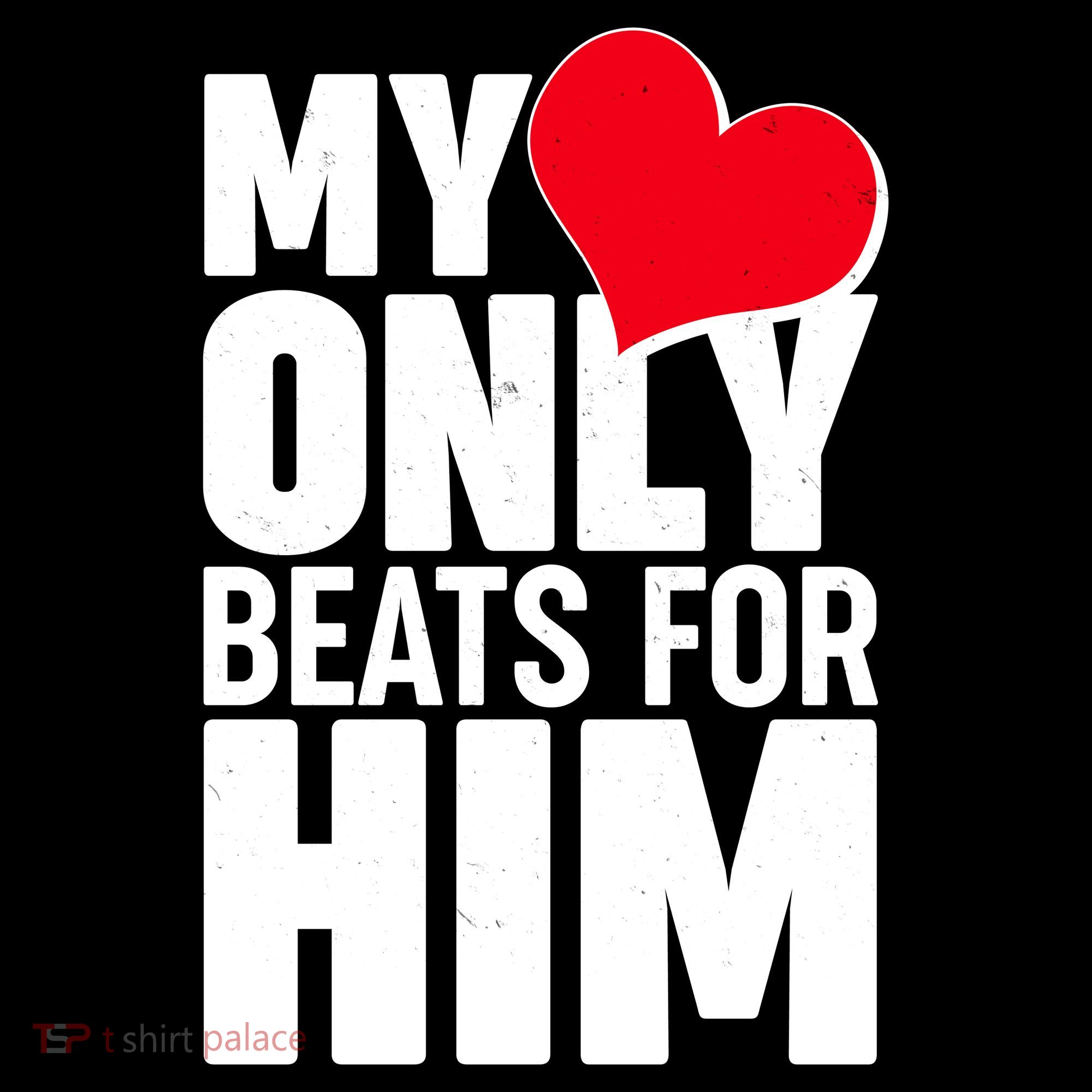 Valentine's Day My Heart Only Beats for Him Matching Couples Ornament