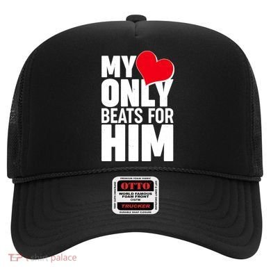 Valentine's Day My Heart Only Beats for Him Matching Couples Hat