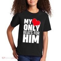 Valentine's Day My Heart Only Beats for Him Matching Couples Kids T-Shirt thumb 2