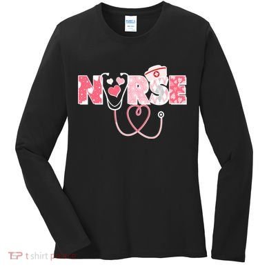 Valentine's Day Nurse Love Women's Long Sleeve Shirt